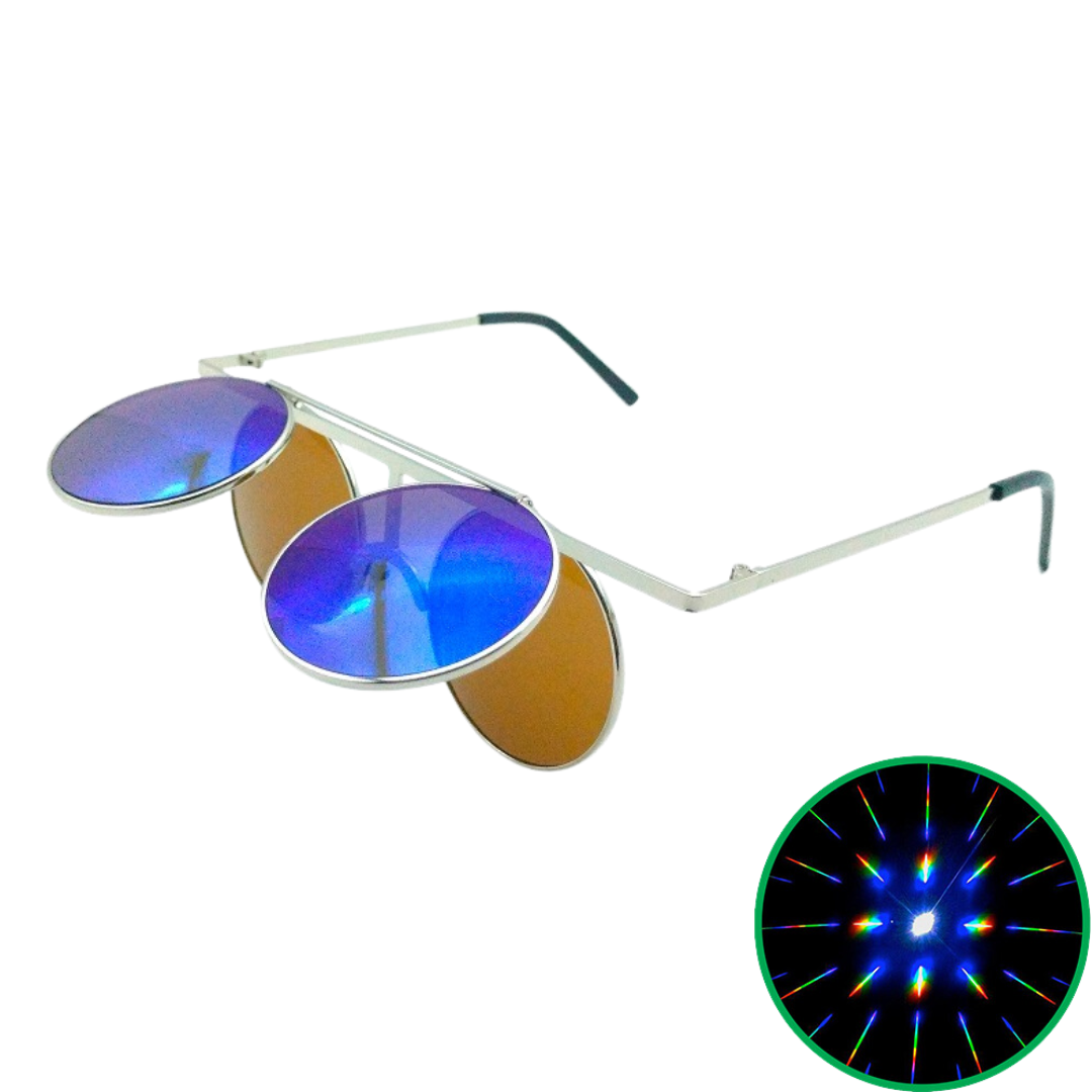 Blue Tinted Flip Up Diffraction Glasses – Euphorium Store