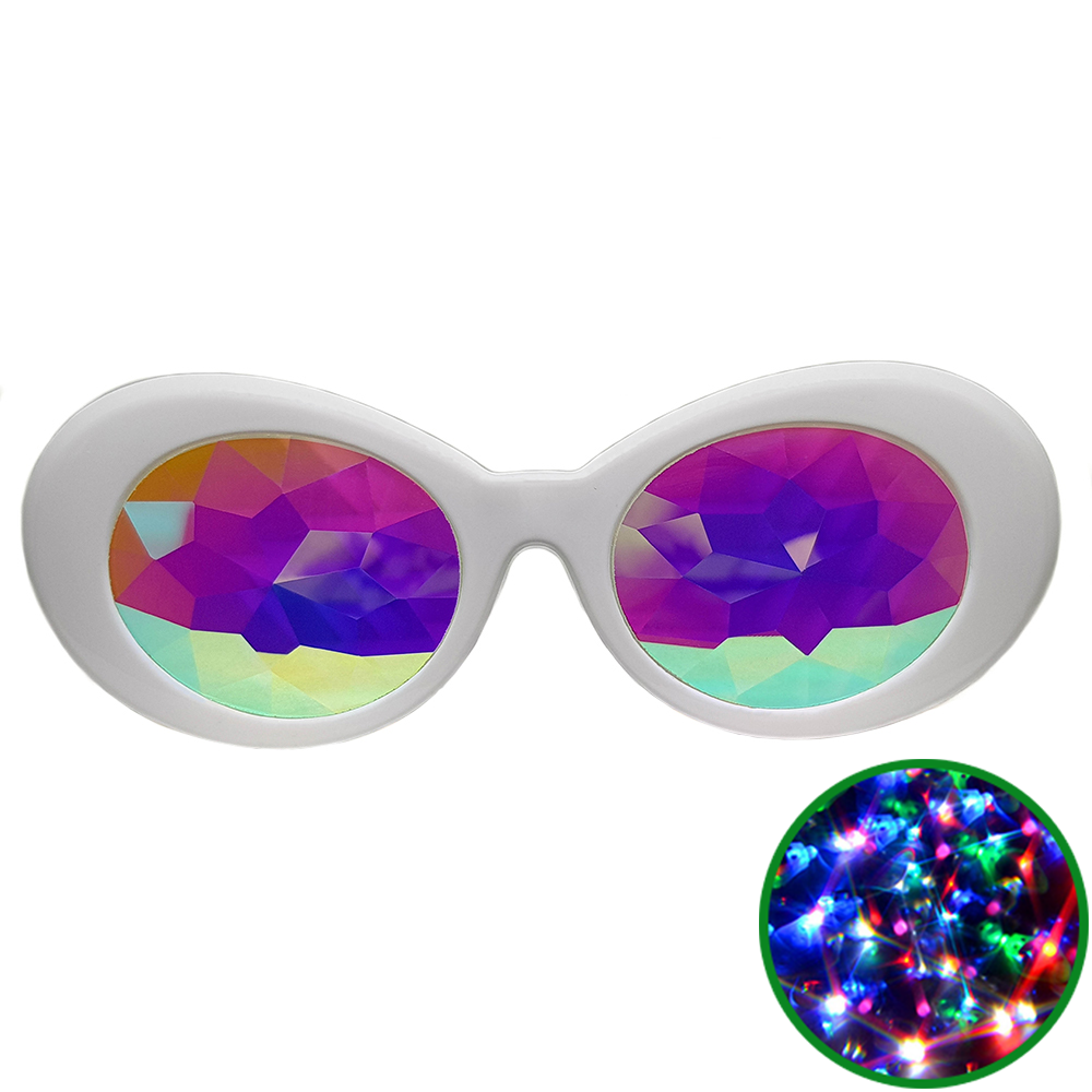 White Clout Kaleidoscope Glasses Euphorium Store