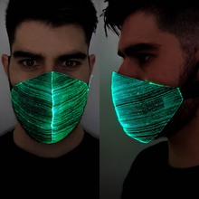 Load image into Gallery viewer, Black Optic Fibre LED Mask