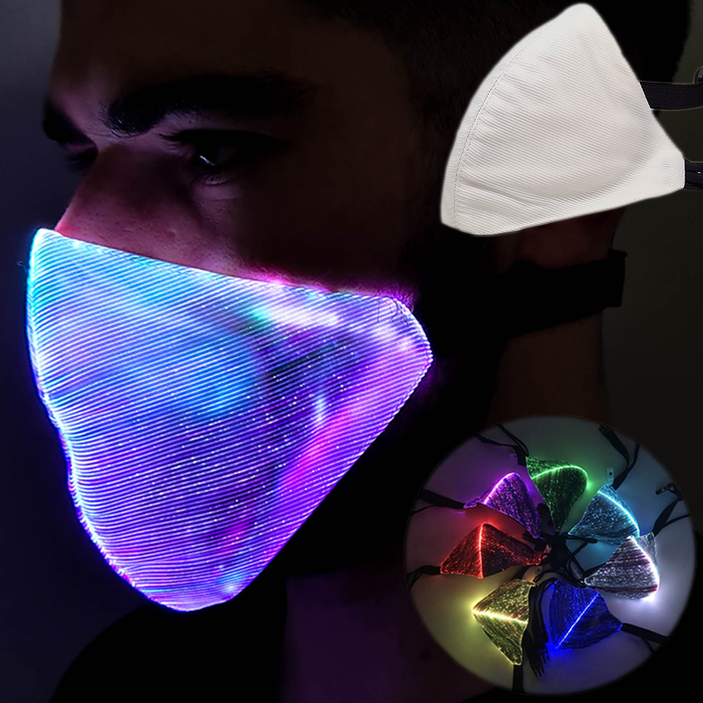 Light Up Fibre Optic Face Mask - Reusable